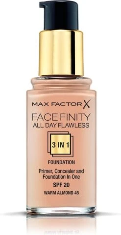 Max Factor Facefinity All Day Flawless 3-in-1 Liquid Foundation - 045 Almond -Cosmetica Promotiewinkel 622x1200 2