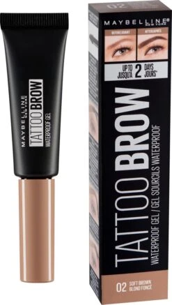 Maybelline Tattoo Brow Waterproof Wenkbrauwgel - 02 Soft Brown -Cosmetica Promotiewinkel 678x1200