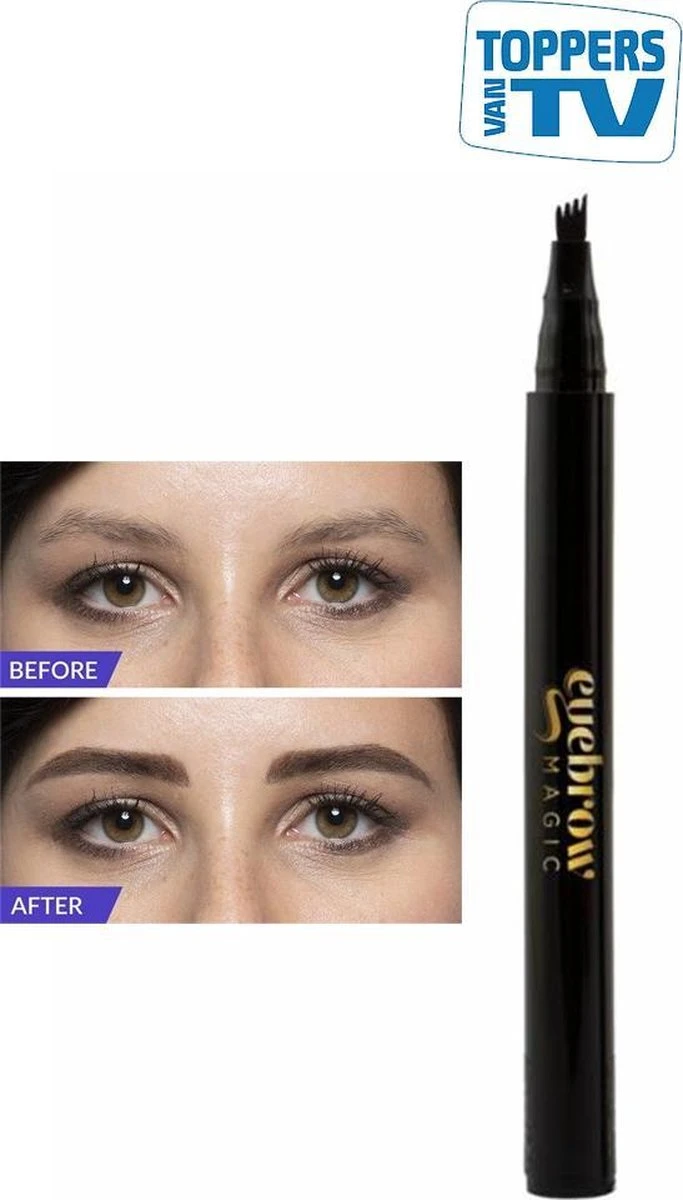 Toppers Van Tv Eyebrow Magic Microblading Wenkbrauwpen - Kastanjebruin 3 Toppers Van Tv Eyebrow Magic Microblading Wenkbrauwpen - Kastanjebruin