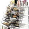 Make-up Cosmetische Organizer Opbergladen Display Dozen Case Met Laden (12D, Transparant) -Cosmetica Promotiewinkel 722x1200 1
