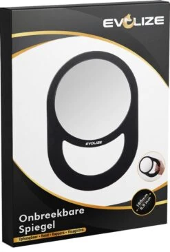 Evolize Onbreekbare Spiegel Met Handvat - Ø 16,5 Cm - Ophangbaar - Rond - Handspiegel - Kappersspiegel - Reisspiegel - Make Up - Afmeting: 28 X 19 Cm - Zwart -Cosmetica Promotiewinkel 809x1200 4