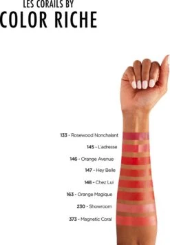 L'Oréal Lippenstift Color Riche Satin 145 L'Adresse Oranje -Cosmetica Promotiewinkel 834x1200