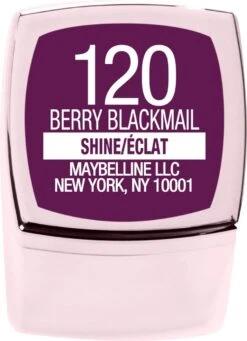 Maybelline Color Sensational Shine Compulsion Lippenstift - 120 Berry Blackmail -Cosmetica Promotiewinkel 868x1200