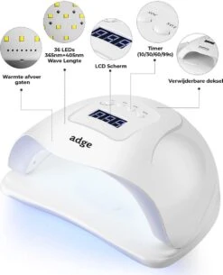 Adge - 54W LED Nageldroger Voor Gelnagels - Geschikt Voor ALLE Nagel Gellak - 36 LEDs - Met Timer -Cosmetica Promotiewinkel 972x1200 1